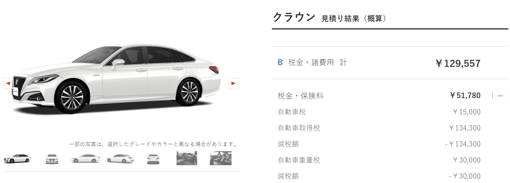 「2.5 S Four“C package”」の税額画像