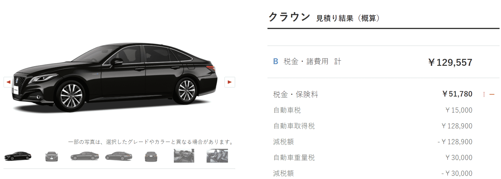 「2.5 S“C package”」の税額画像