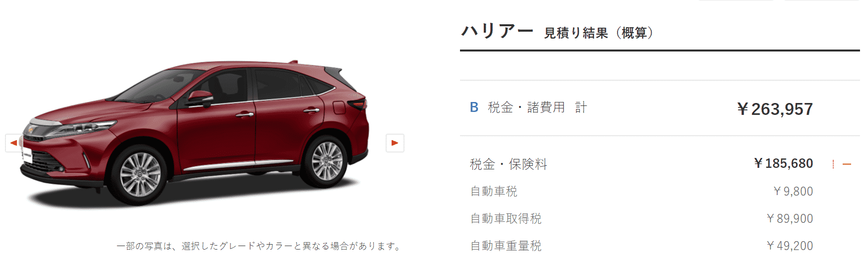 「PREMIUM “Metal and Leather Package”」ガソリン車の税額画像