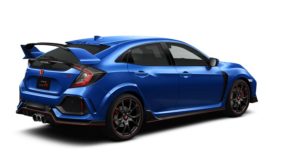 新型シビックタイプR：ブリリアントスポーティーブルー・メタリック（リヤ）