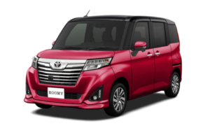 新型ルーミー：ブラックマイカメタリック×マゼンタベリーマイカメタリック（全体像）