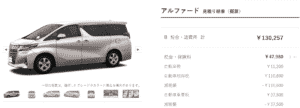 「HYBRID X」の税額画像