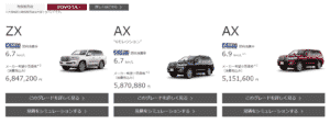 新型ランドクルーザーのグレード画像
