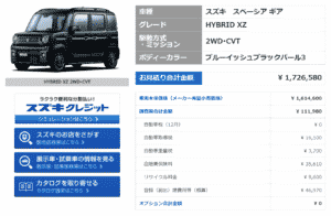 「HYBRID XZ」の支払い総額目処画像
