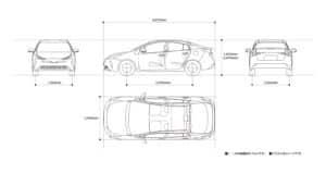 新型プリウスのサイズ画像