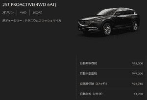 「25T PROACTIVE」の税額目処画像