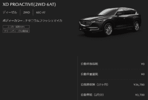 「XD PROACTIVE」の税額目処画像